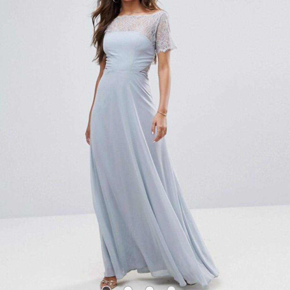 Asos lace insert paneled maxi bridesmaid